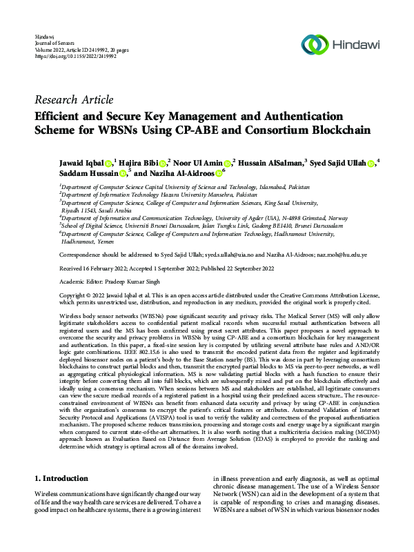 (PDF) Efficient and Secure Key Management and Authentication Scheme for ...