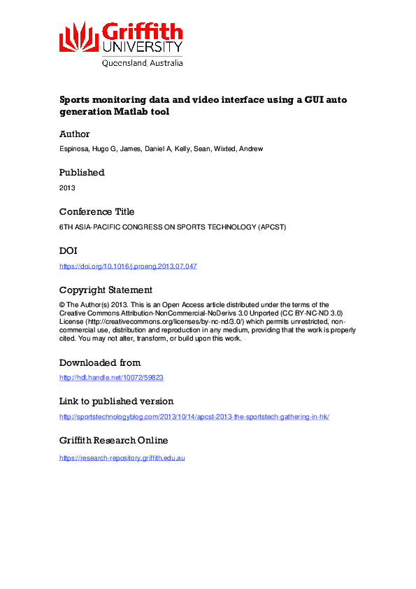 (PDF) Sports Monitoring Data and Video Interface Using a GUI Auto ...