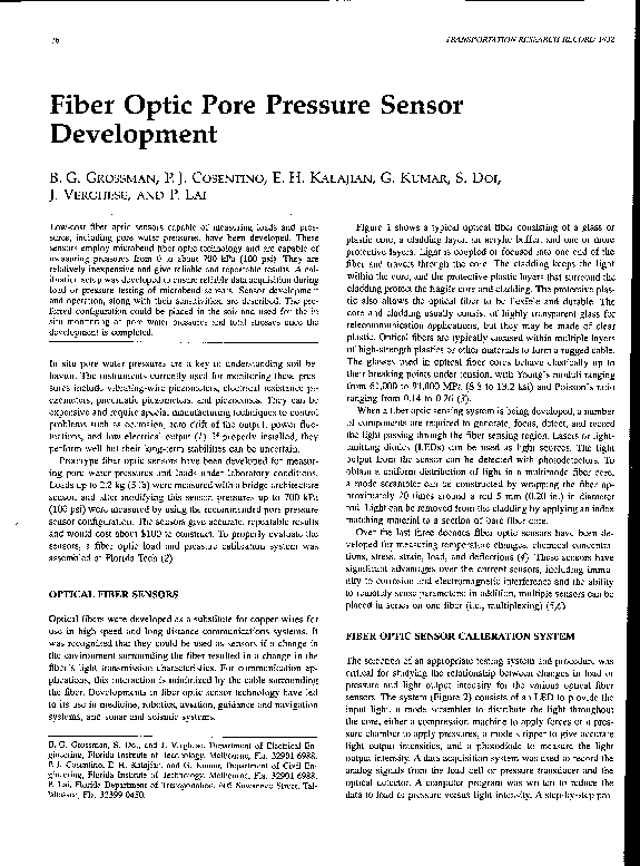 (PDF) Fiber Optic Pore Pressure Sensor Development