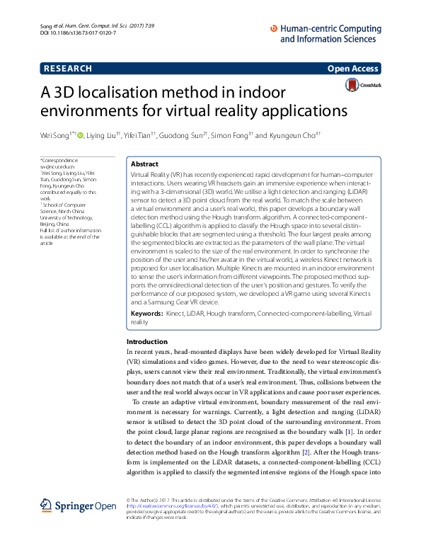 (PDF) A 3D localisation method in indoor environments for virtual ...