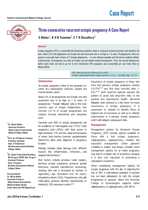 (PDF) Three consecutive recurrent ectopic pregnancyA Case Report