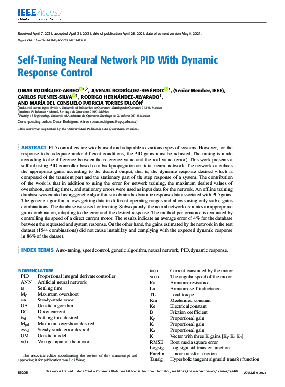 (PDF) Self-Tuning Neural Network PID With Dynamic Response Control