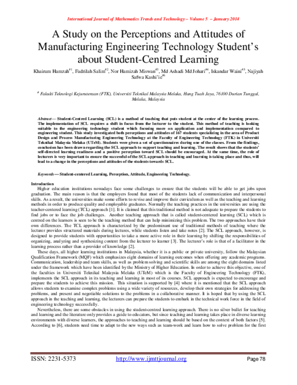 (PDF) A Study on the Perceptions and Attitudes of Manufacturing ...