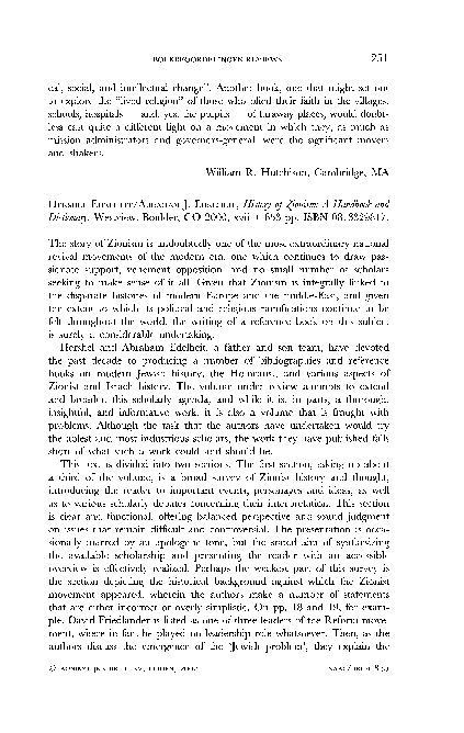 (PDF) HERSHEL EDELHEIT/ABRAHAM J. EDELHEIT, History of Zionism: A ...