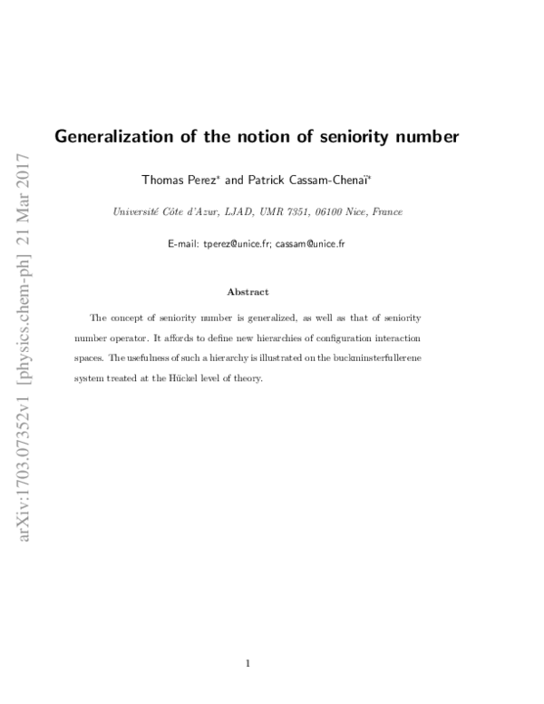 (PDF) Generalization of the notion of seniority number