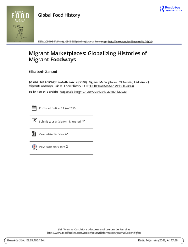 (PDF) “Migrant Marketplaces: Globalizing Histories of Migrant Foodways ...