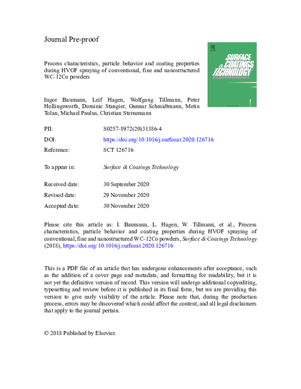 PDF) Process characteristics, particle behavior and coating