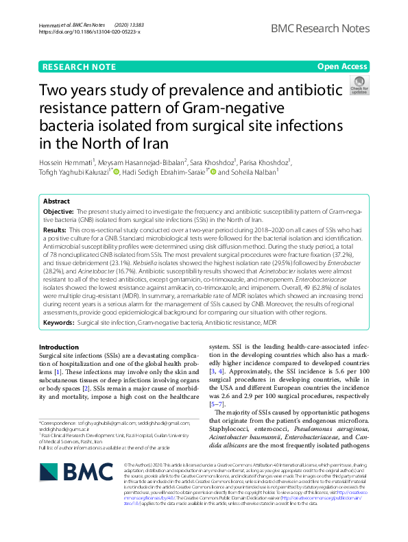(PDF) Two years study of prevalence and antibiotic resistance pattern ...