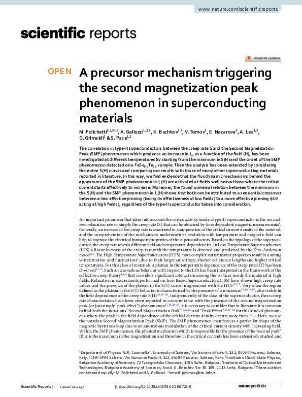 (PDF) A precursor mechanism triggering the second magnetization peak ...