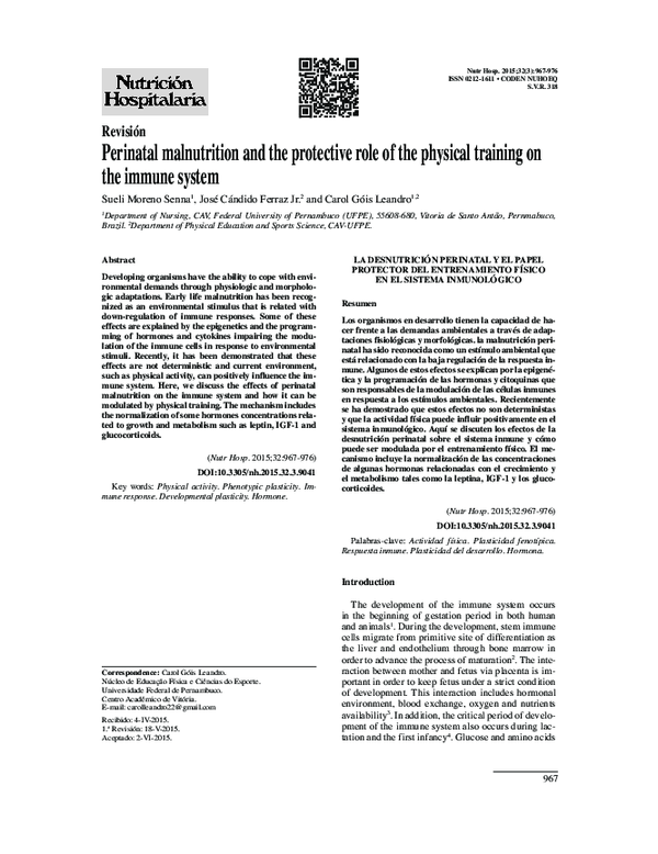 (PDF) Perinatal Malnutrition and the Protective Role of the Physical ...