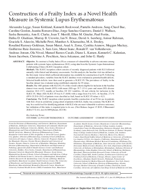(PDF) Construction of a Frailty Index as a Novel Health Measure in ...