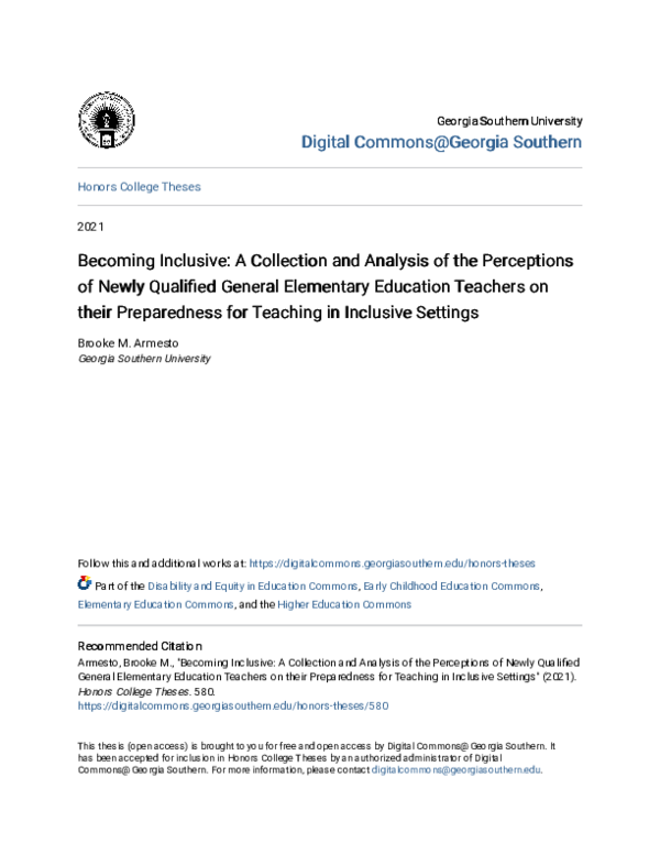 (PDF) Becoming Inclusive: A Collection and Analysis of the Perceptions ...