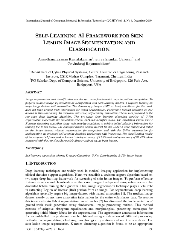 (PDF) Self-learning AI Framework for Skin Lesion Image Segmentation and ...