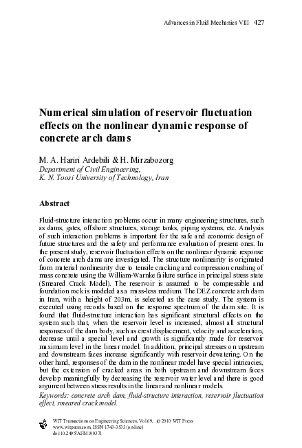 (PDF) Numerical simulation of reservoir fluctuation effects on the ...