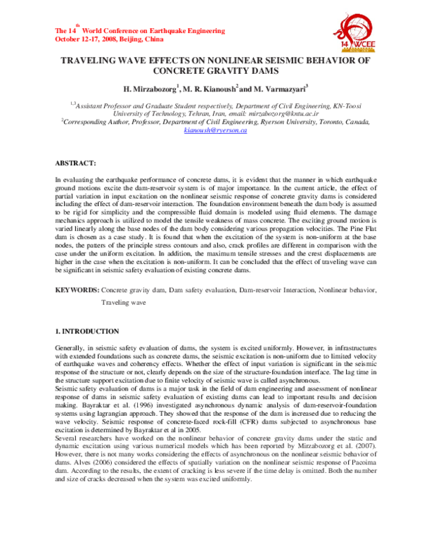 (PDF) Traveling Wave Effects on Nonlinear Seismic Behavior of Concrete ...