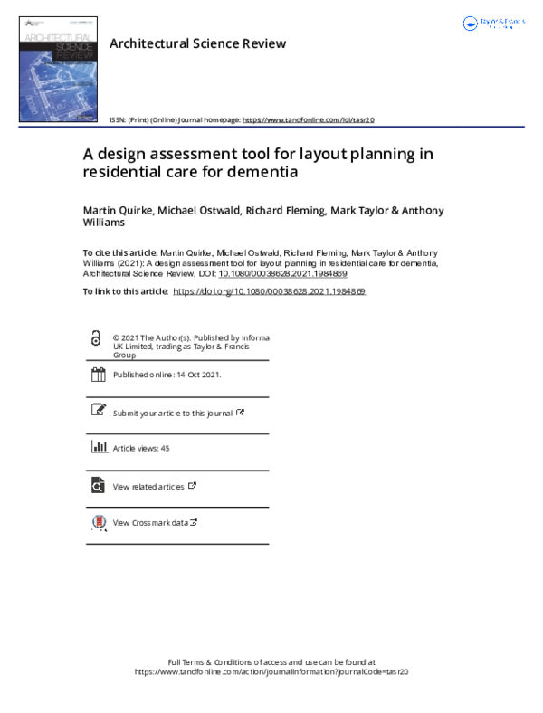 (PDF) A design assessment tool for layout planning in residential care