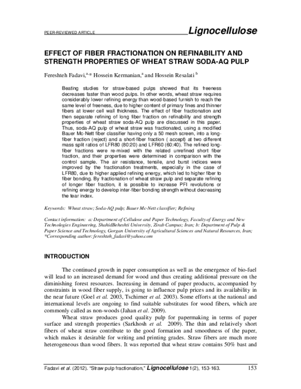 (PDF) Effect of fiber fractionation on refinability and strength ...