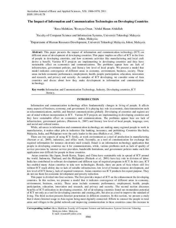 (PDF) The Impact of Information and Communication Technologies on ...