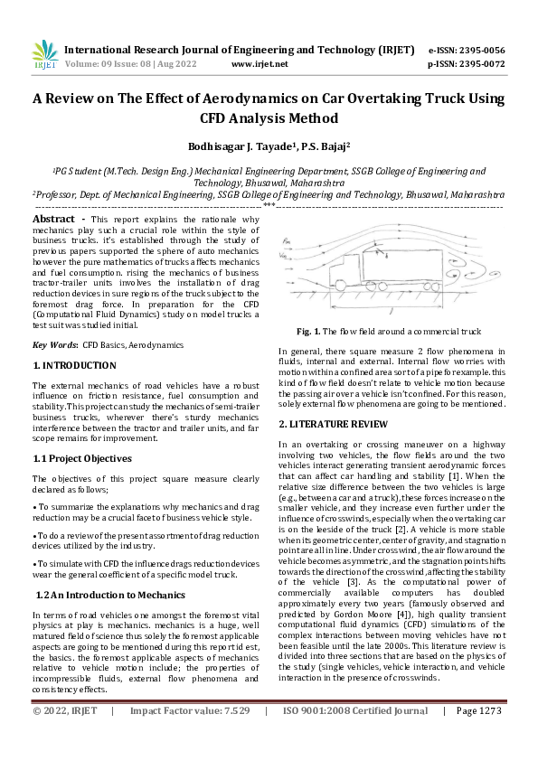 (PDF) A Review on The Effect of Aerodynamics on Car Overtaking Truck ...
