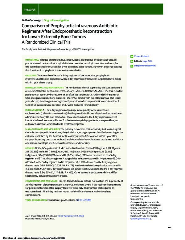 (PDF) Comparison of Prophylactic Intravenous Antibiotic Regimens After ...