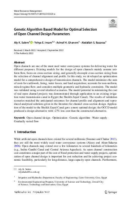 (PDF) Genetic Algorithm Based Model for Optimal Selection of Open ...