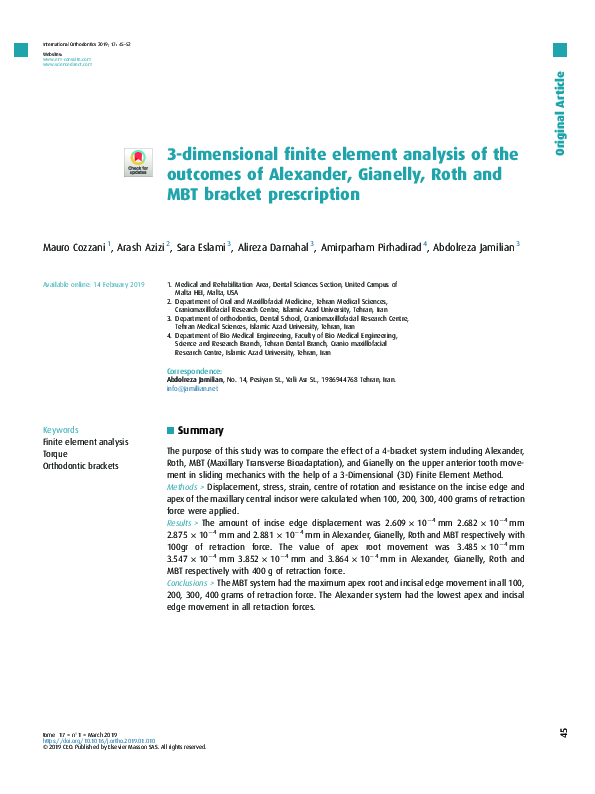 (PDF) 3-dimensional finite element analysis of the outcomes of ...