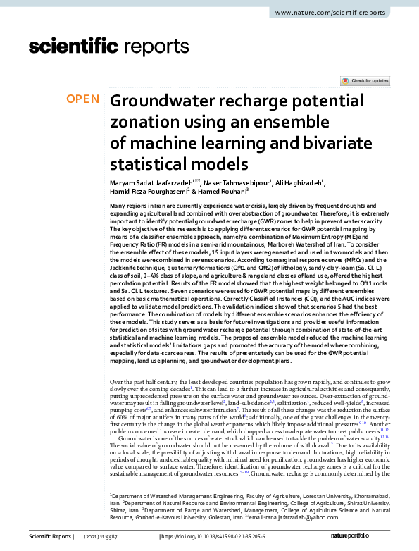 (PDF) Groundwater recharge potential zonation using an ensemble of ...