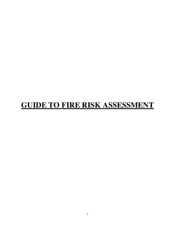 (PDF) Fire Risk Assessment