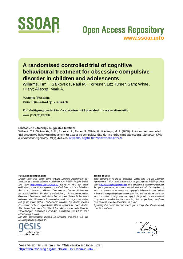 (PDF) www.ssoar.info A randomised controlled trial of cognitive ...