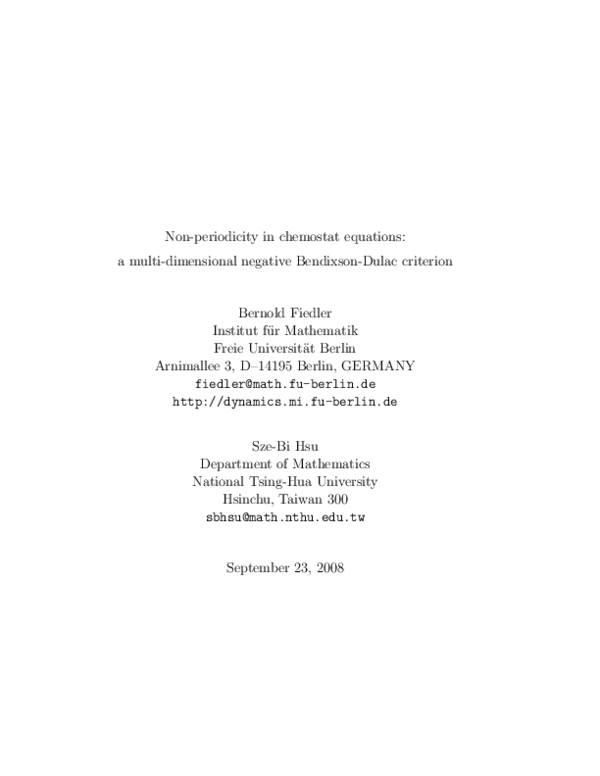 (PDF) Non-periodicity in chemostat equations: a multi-dimensional ...