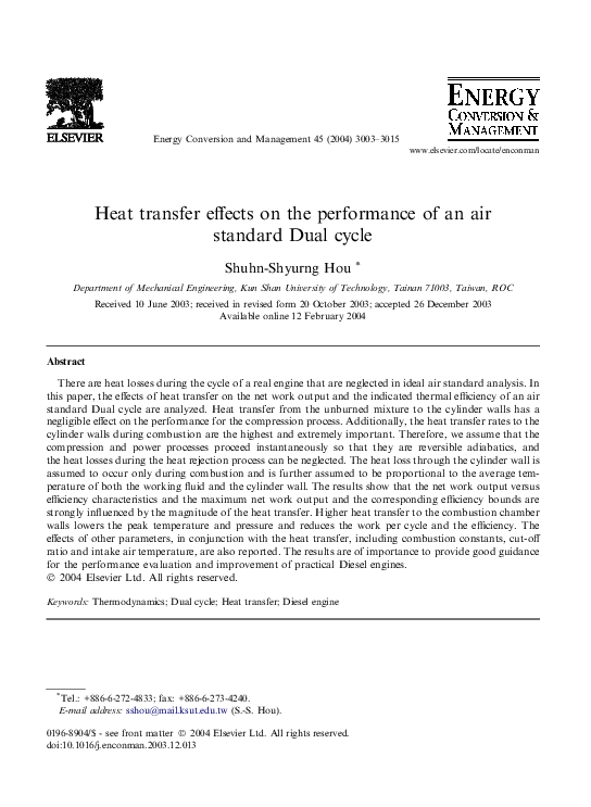 (PDF) Heat transfer effects on the performance of an air standard Dual ...
