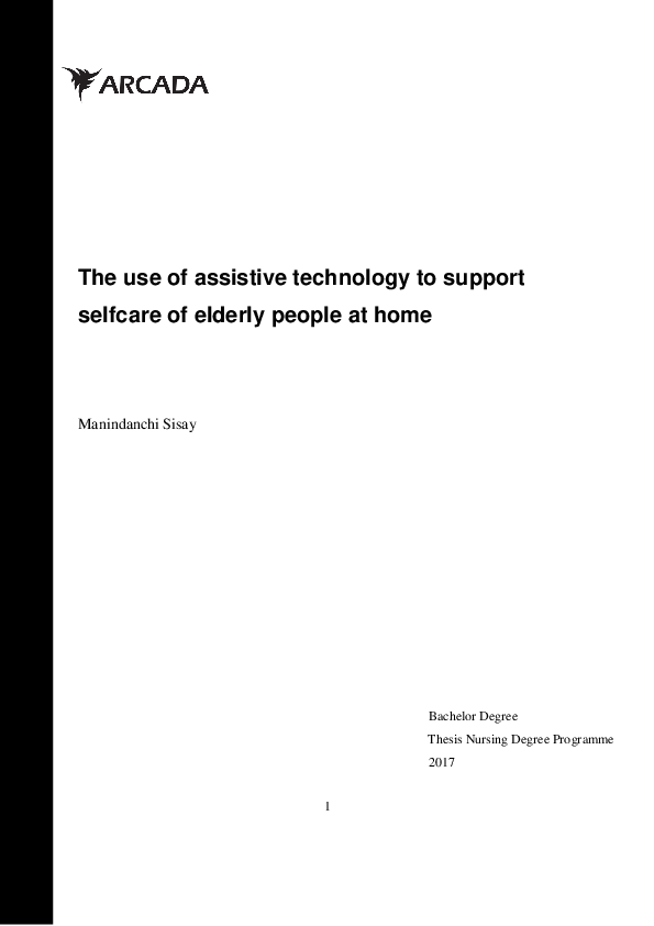 (PDF) The use of assistive technology to support selfcare of elderly ...