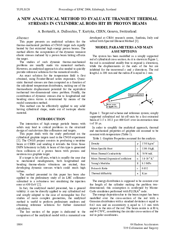 (PDF) A New Analytical Method to Evaluate Transient Thermal Stresses in ...