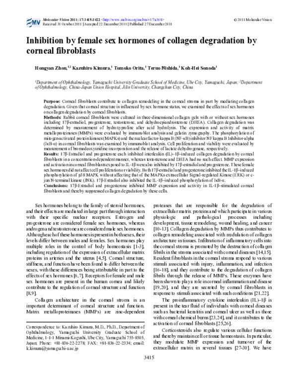(PDF) Inhibition by female sex hormones of collagen degradation by ...