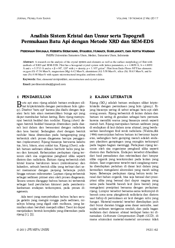 (PDF) Analisis Sistem Kristal dan Unsur serta Topografi Permukaan Batu ...