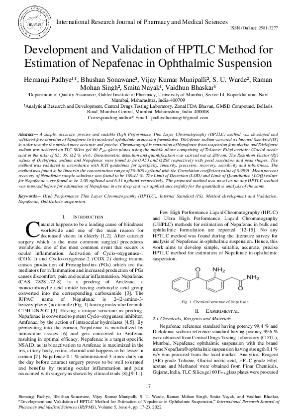 (PDF) Development and Validation of HPTLC Method for Estimation of ...