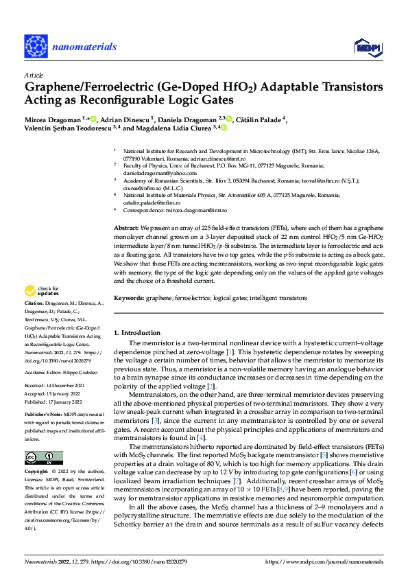 (PDF) Graphene/Ferroelectric (Ge-Doped HfO2) Adaptable Transistors ...