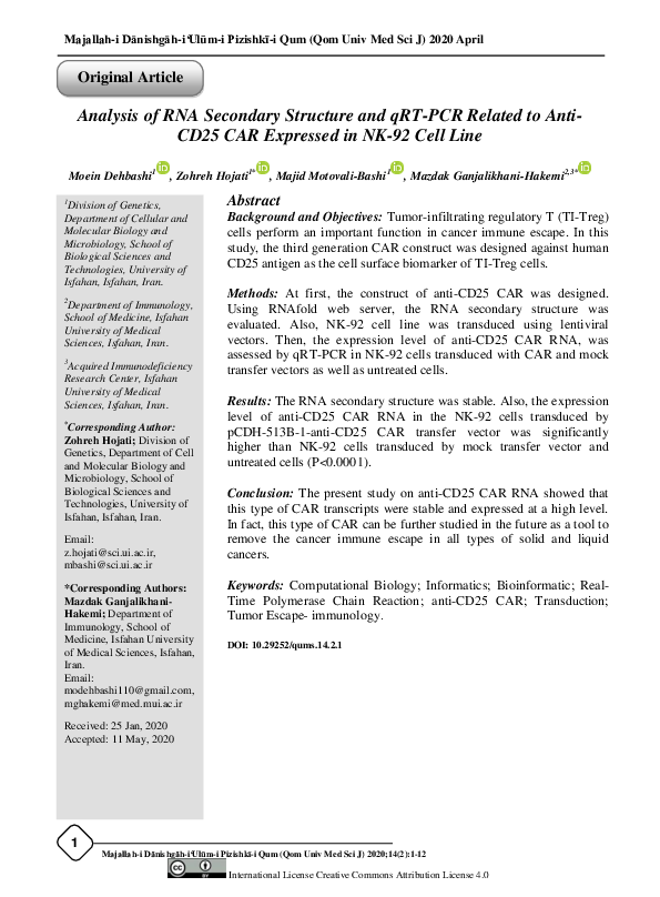 (PDF) ‌RNA secondary structure and qRT-PCR analyses pertained to ...