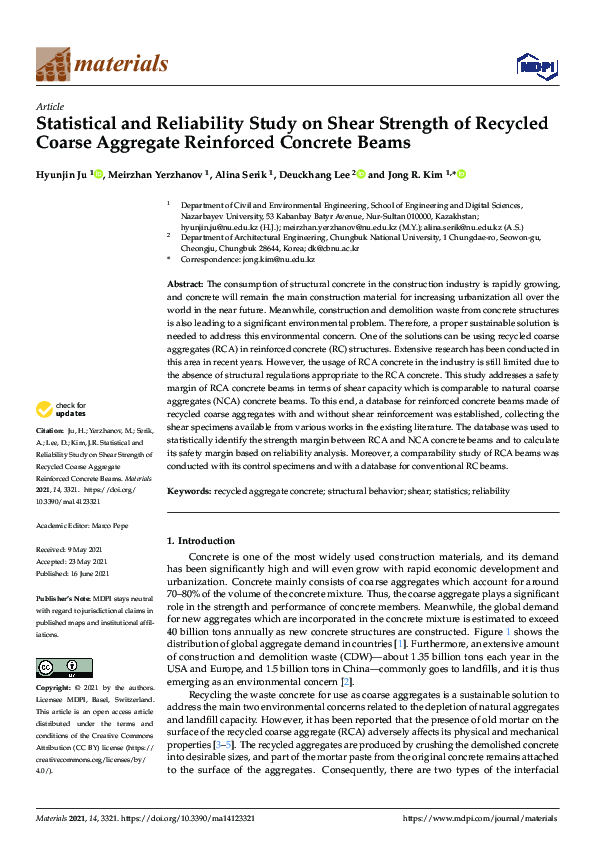 (PDF) Statistical and Reliability Study on Shear Strength of Recycled ...