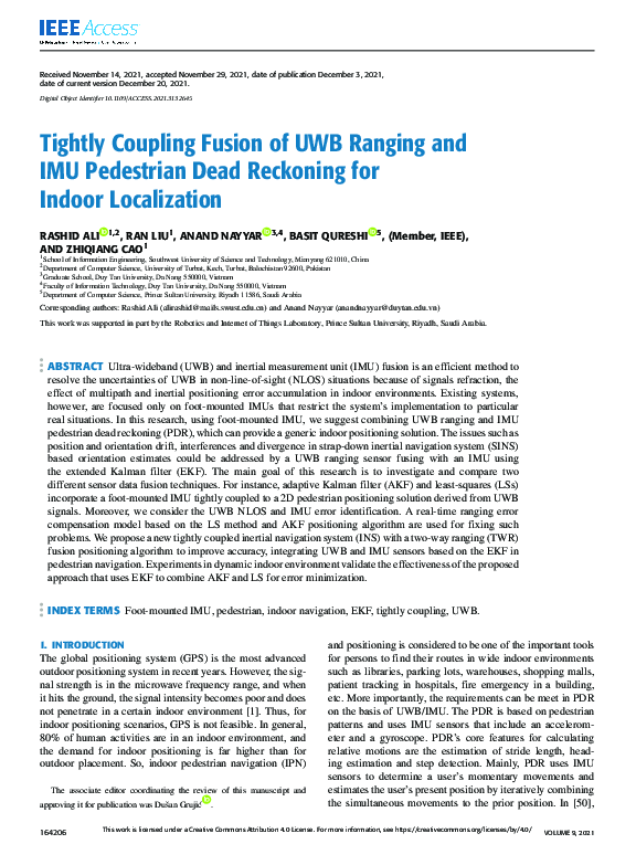 (PDF) Tightly Coupling Fusion of UWB Ranging and IMU Pedestrian Dead ...