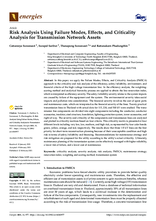 (PDF) Risk Analysis Using Failure Modes, Effects, and Criticality ...