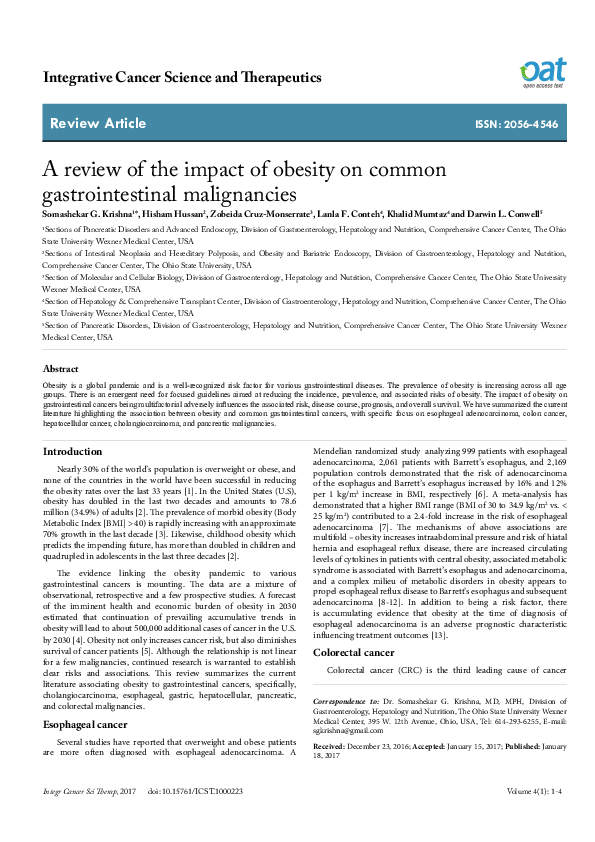 (PDF) A review of the impact of obesity on common gastrointestinal ...