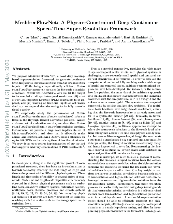 (PDF) MESHFREEFLOWNET: A Physics-Constrained Deep Continuous Space-Time ...