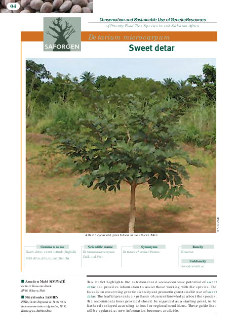 (PDF) Sweet deatar (Detarium microcarpum)