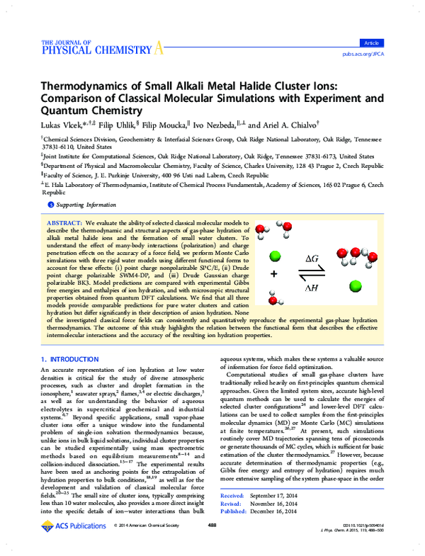 (PDF) Thermodynamics of small alkali metal halide cluster ions ...