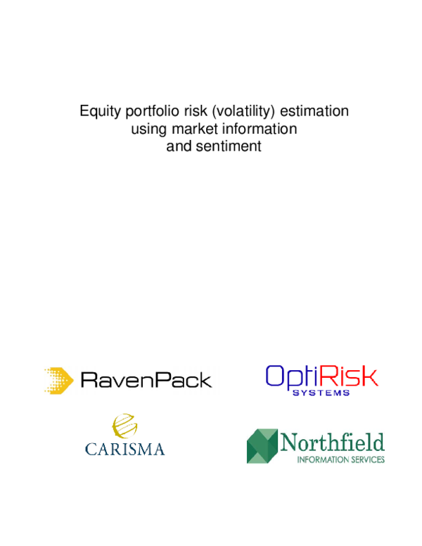 Equity Portfolio Risk (Volatility) Estimation Using Market Information and Sentiment