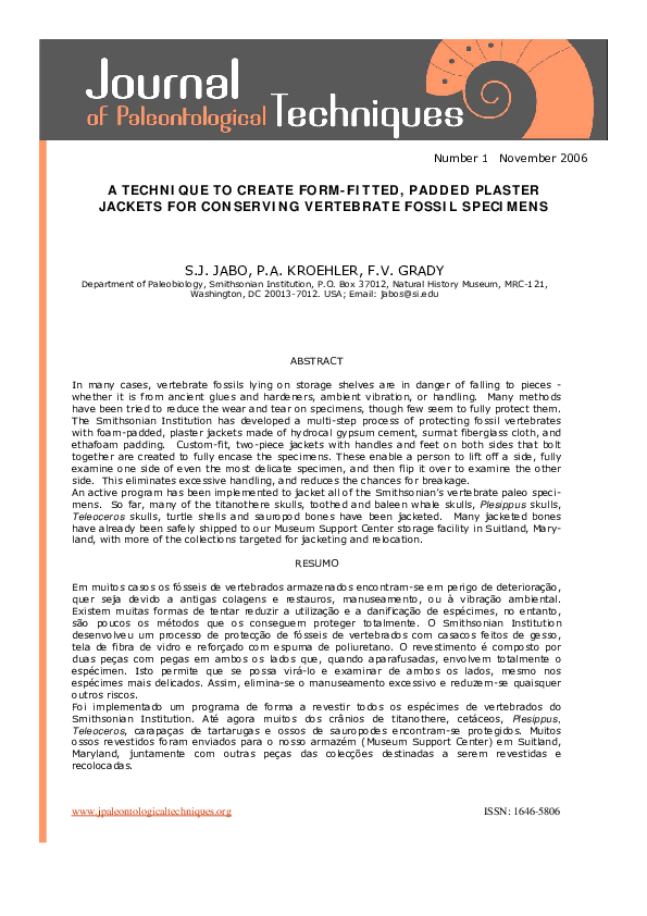 (PDF) A technique to create from-fitted, padded plaster jackets for ...