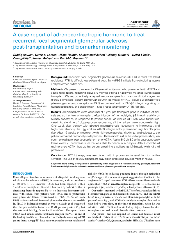 (PDF) A Case Report of Adrenocorticotropic Hormone to Treat Recurrent ...