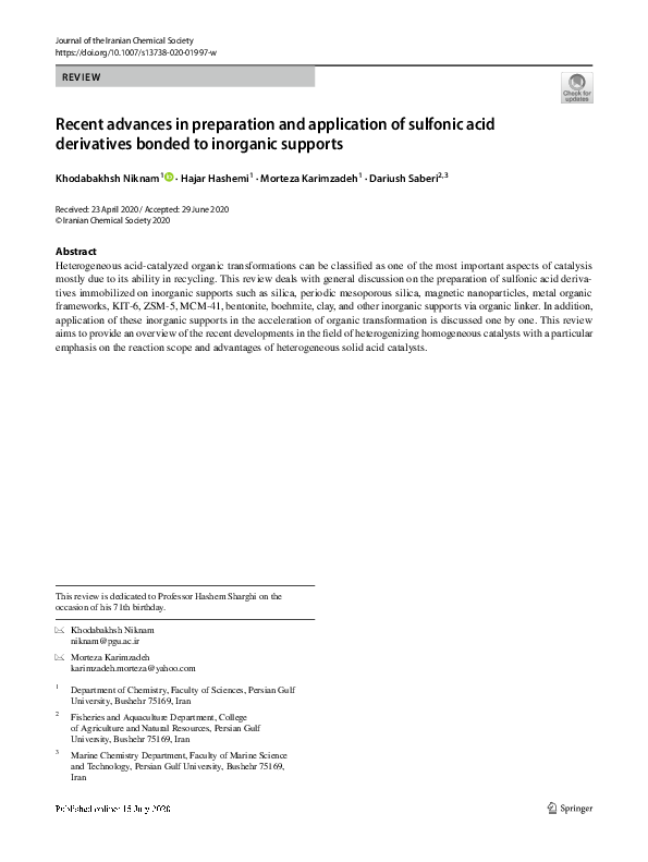 (PDF) Recent advances in preparation and application of hybrid organic ...