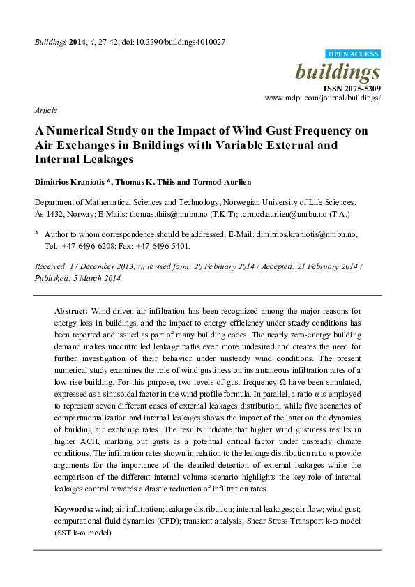 (PDF) A Numerical Study on the Impact of Wind Gust Frequency on Air ...
